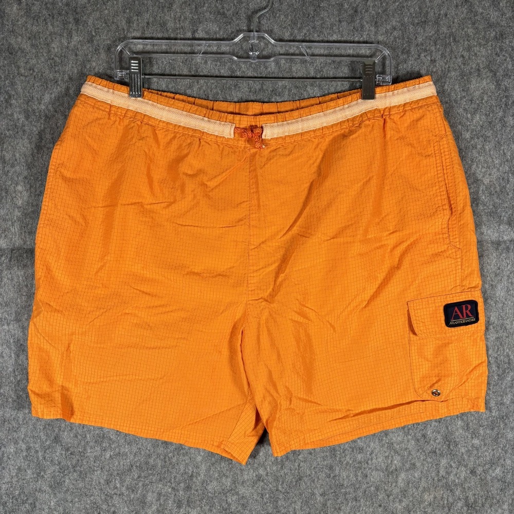 Vintage Atlantic Rancher Shorts Men's Large Orange Drawstring Pockets 5.5"